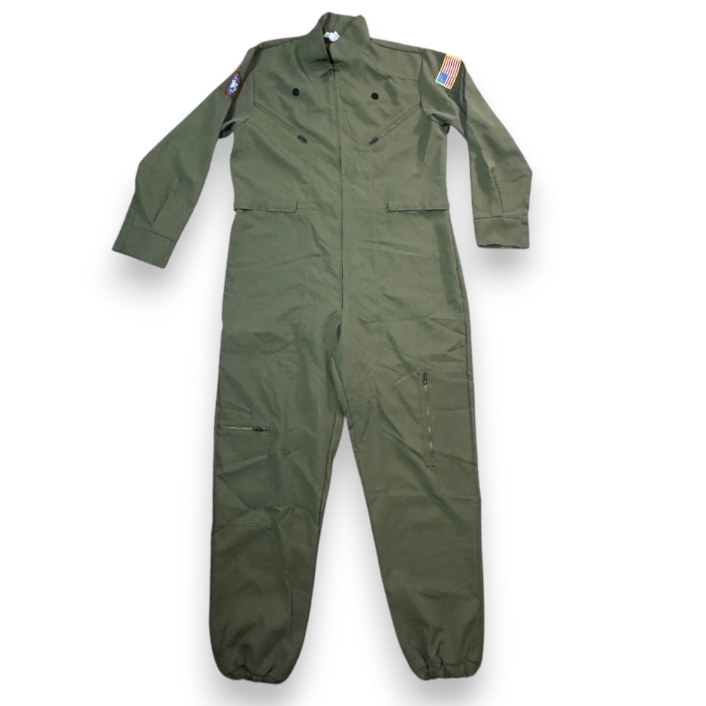 Top Gun Maverick Flight Suit Jumpsuit Military Cosplay Costume Adult Green OS